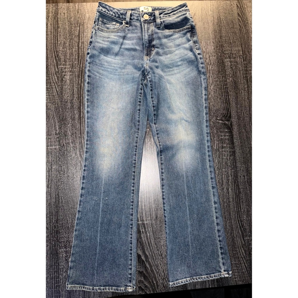 SO Womens High Rise Bootcut Leg Jeans Medium Wash Blue Size 7/28W Denim Pants
